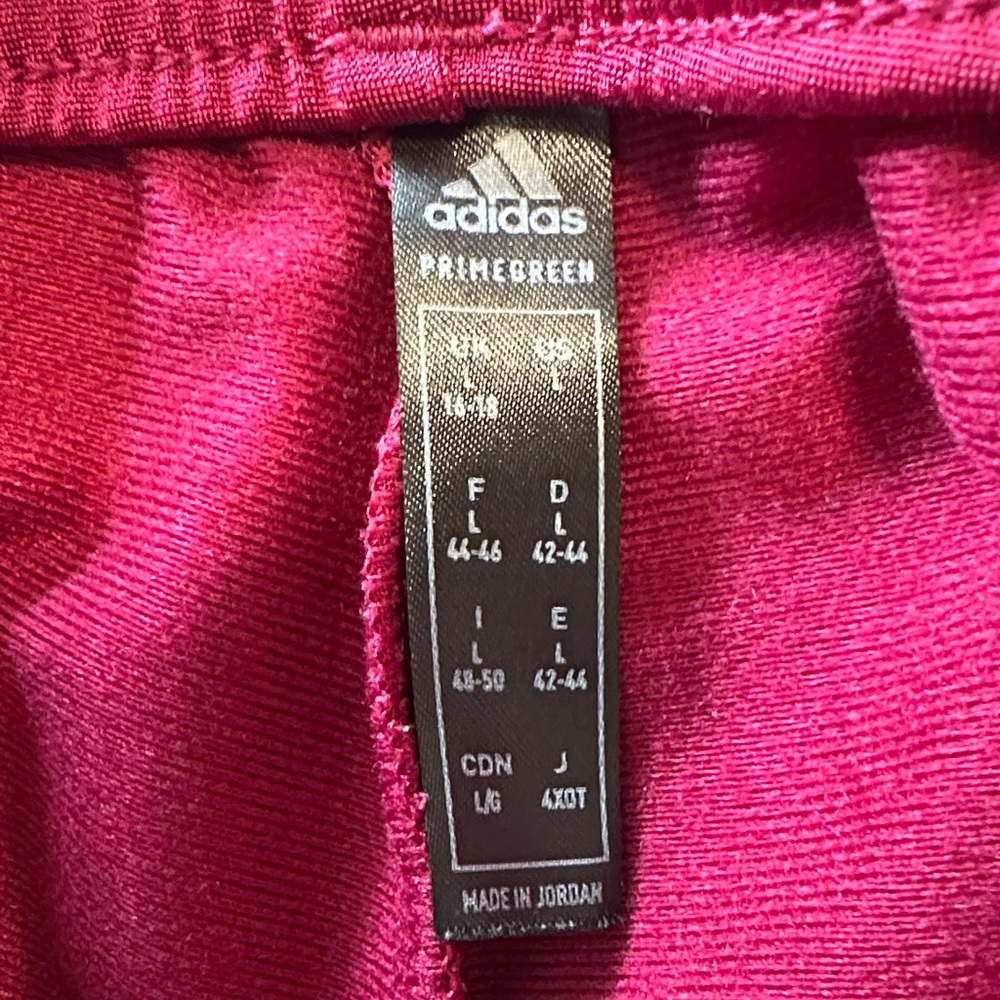 Adidas Women's Maroon Joggers with White Stripes - Picture 4 of 4